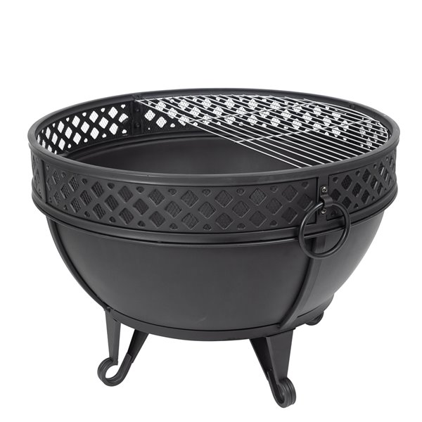 Pleasant Hearth Gable Steel Fire Pit - 28-in x 13-in