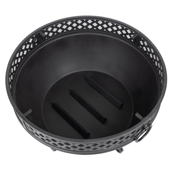 Pleasant Hearth Gable Steel Fire Pit - 28-in x 13-in