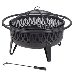 Pleasant Hearth Harmony Deep Bowl Fire Pit - Steel - 36-in x 10-in