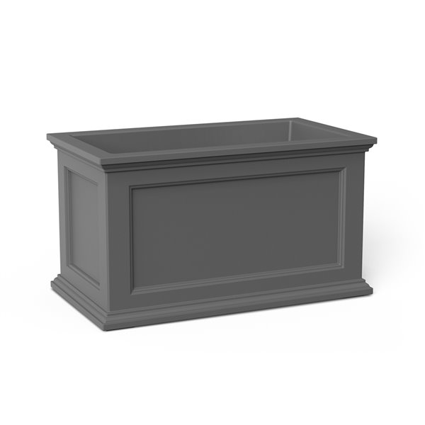 Mayne Fairfield Patio Planter - Rectangle - Resin - 22-in - Graphite Grey