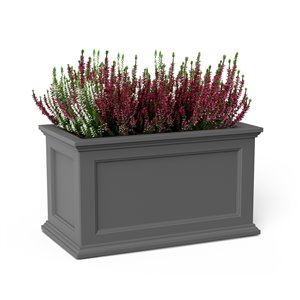 Mayne Fairfield Patio Planter - Rectangle - Resin - 22-in - Graphite Grey