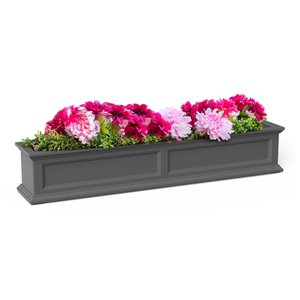 Mayne Fairfield Window Box - Rectangle - Resin - 5-ft x 11-in - Graphite Grey