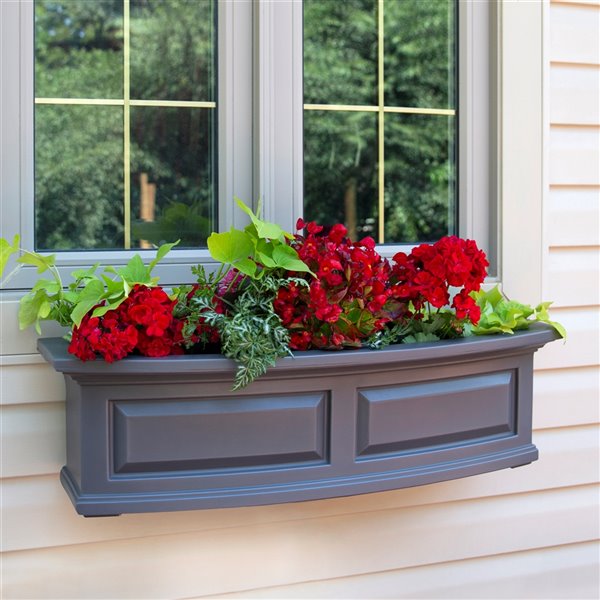 Mayne Nantucket Window Box - Rectangle - Resin - 3-ft x 10-in ...