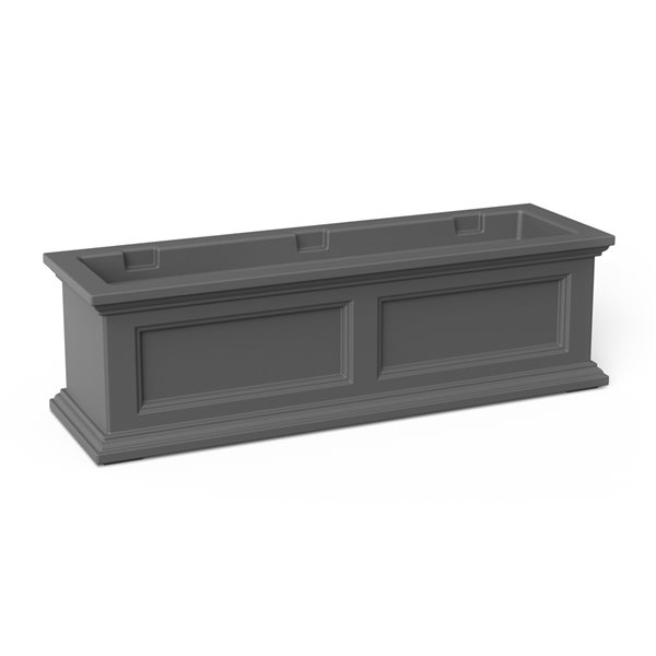 Mayne Fairfield 4-ft x 11-in Rectangle Resin Window Box - Graphite Grey