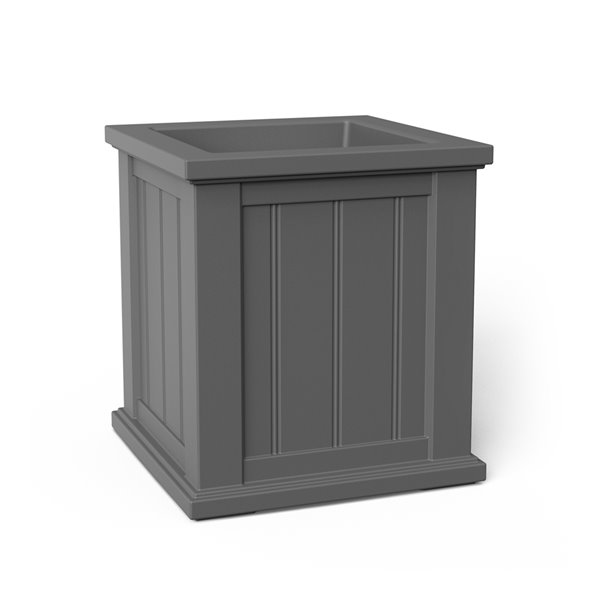 Mayne Cape Cod Patio Planter - Rectangle - Resin - 18-in - Graphite Grey