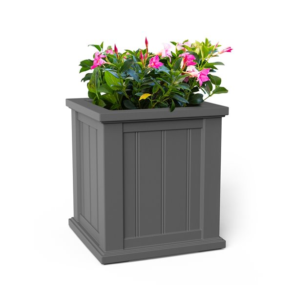 Mayne Cape Cod Patio Planter - Rectangle - Resin - 18-in - Graphite Grey