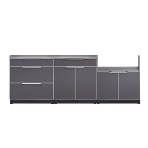 NewAge Products Modular Outdoor Kitchen with countertop - 97-in x 36.5-in - Slate Grey - 4-Piece