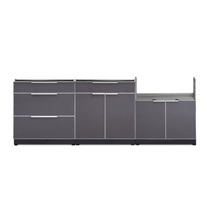 NewAge Products 97-in x 36.5-in Slate Grey 3-Piece Modular Outdoor Kitchen