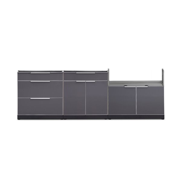 NewAge Products 104-in x 36.5-in Slate Grey 3-Piece Modular Outdoor Kitchen with 3 Drawers