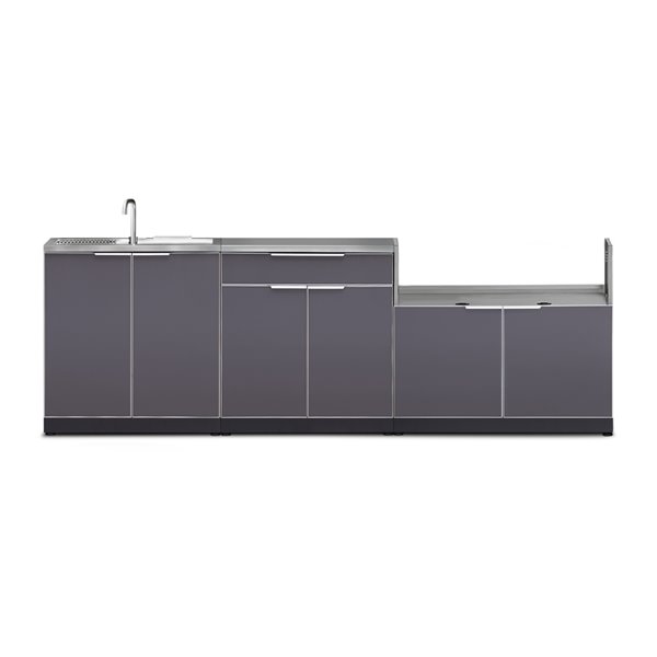 NewAge Products Modular Outdoor Kitchen with countertop - 104-in x 36.5-in - Slate Grey - 4-Piece