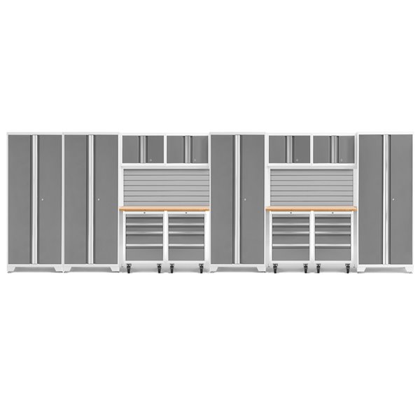 NewAge Products Bold Series Garage Storage System with Bamboo Work Top