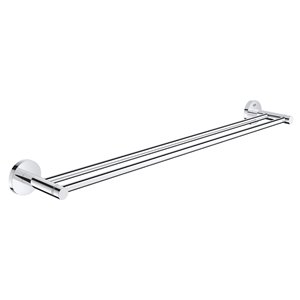 Grohe Essentials 24-in Wall-Mount Double Towel Rail - Chrome