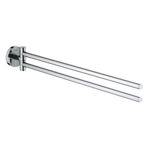 Grohe Essentials 18-in Wall-Mount Pivoting Double Towel Bar - Chrome