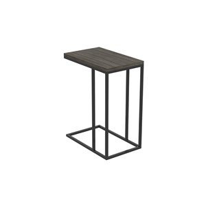 Safdie & Co. Modern Contemporary Wood Top Metal Frame Rectangular C table - Dark Grey/Black
