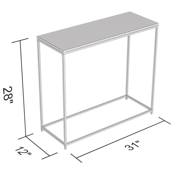 Safdie & Co. Glass Top Metal Frame Modern Contemporary Console Table - Black