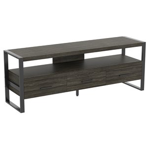 Safdie & Co. Modern Contemporary Wood TV Stand - 3-Drawer and 1-Shelf - Dark Grey