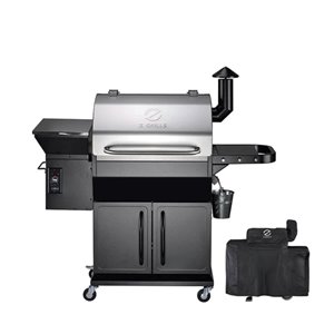 inQbrands Pellet Barbecue ZGrills-1000E - 1060-sq. in. - Silver Stainless Steel