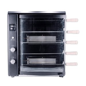 Brazilian Flame BG-05LX Black Gas Rotisserie Grill 5-Skewer - 22-in - Stainless Steel