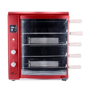 Brazilian Flame BG-05LX Red Gas Rotisserie Grill 5-Skewer - 22-in - Stainless Steel