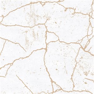 Papier peint Impératrice en tissu non-tissé texturé au motif abstrait par Graham & Brown, non encollé, 56 pi², or