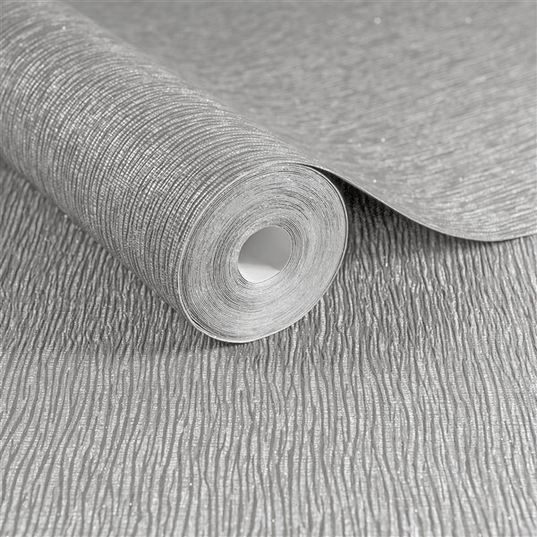 Graham & Brown Surface Vinyl Textured Abstract Wallpaper - Unpasted/Paste the paper - 56-sq. ft - Silver