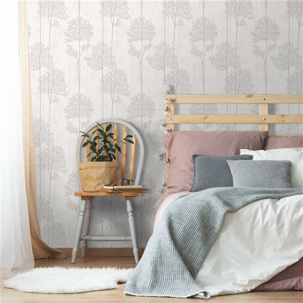 Graham & Brown Innocence Vinyl Textured Floral Wallpaper Unpasted