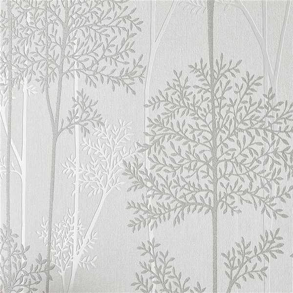 Graham & Brown Innocence Vinyl Textured Floral Wallpaper - Unpasted/Paste  the wall - 56-sq. ft - White 33-288 | RONA