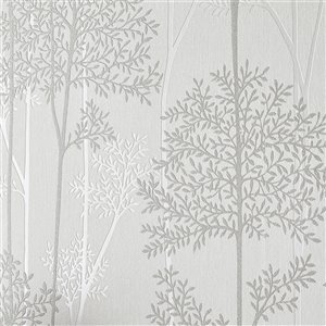 Papier peint Innocence en vinyle texturé au motif floral par Graham & Brown, non encollé, 56 pi², blanc