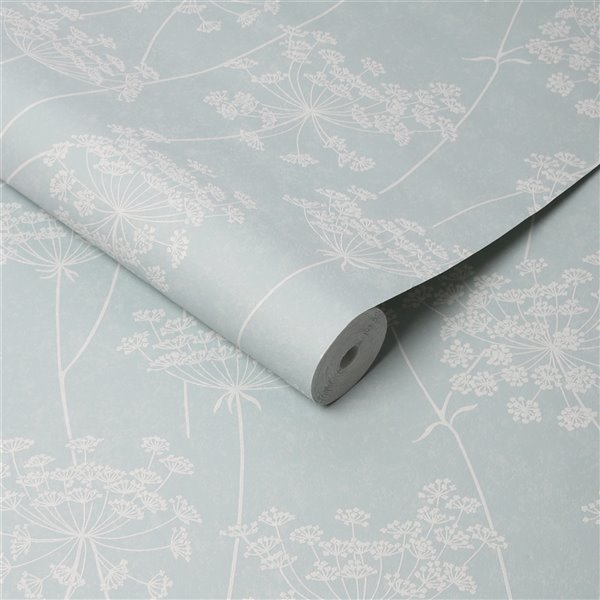Graham & Brown Innocence Vinyl Textured Floral Wallpaper - Unpasted/Paste the wall - 56-sq. ft - Blue