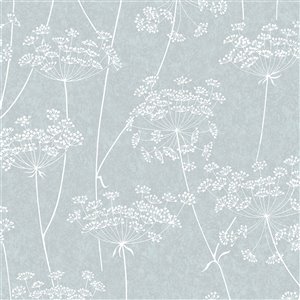 Papier peint Innocence en vinyle texturé au motif floral par Graham & Brown, non encollé, 56 pi², bleu