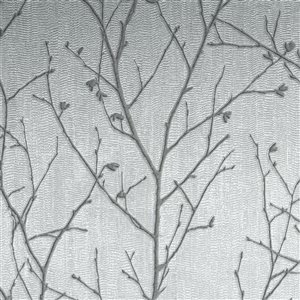 Graham & Brown Evita Vinyl Textured Ivy/Vines Wallpaper - Unpasted/Paste the wall - 56-sq. ft - Silver