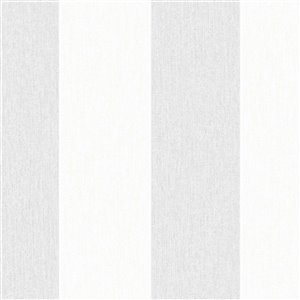 Papier peint Innocence en vinyle texturé rayé par Graham & Brown, non encollé, 56 pi², gris