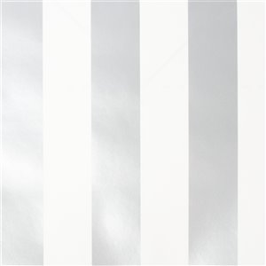 Papier peint Enfants en papier rayé par Graham & Brown, non encollé, 56 pi², argent/blanc