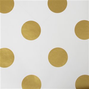 Papier peint Enfants en papier avec motif à pois par Graham & Brown, non encollé, 56 pi², or/blanc