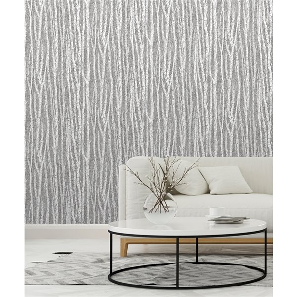 Advantage Flay Birch Tree Wallpaper - Black