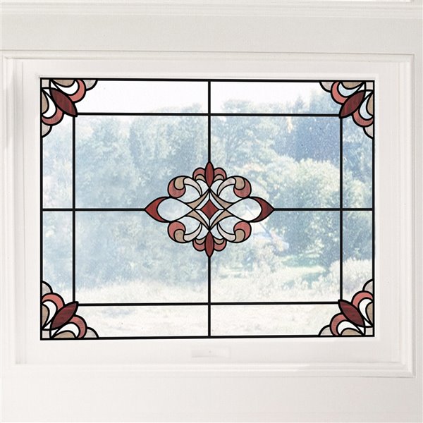 Red Westwood Stained Glass Decal Set of 2