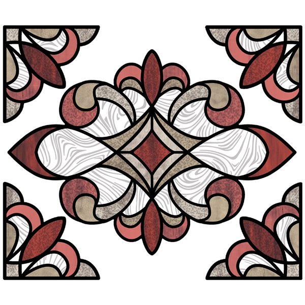 Red Westwood Stained Glass Decal Set of 2