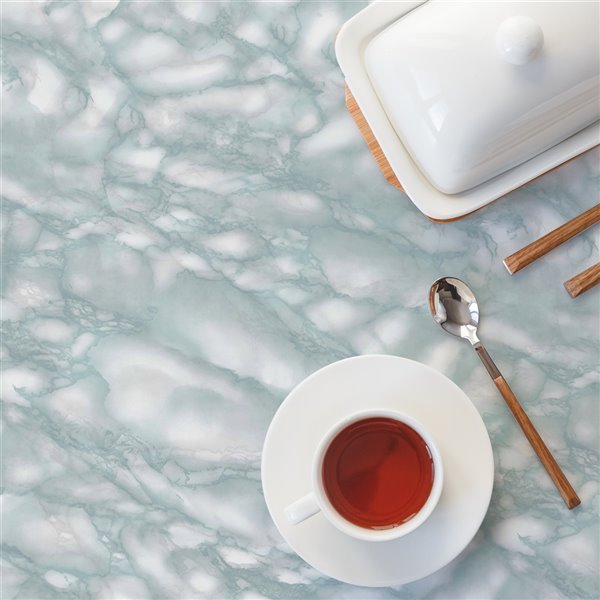 Light Blue Marble Adhesive Film Set of 2