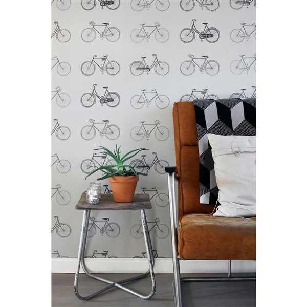 ESTA Home Turnblad Bicycle Wallpaper - Grey