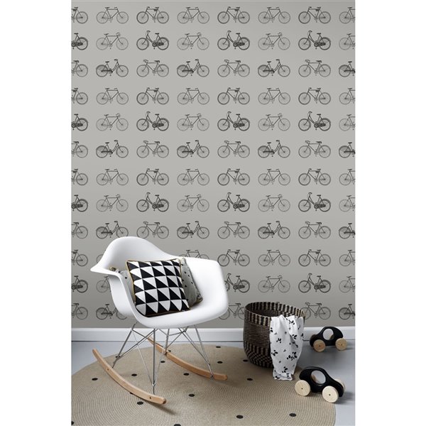 ESTA Home Turnblad Bicycle Wallpaper - Grey