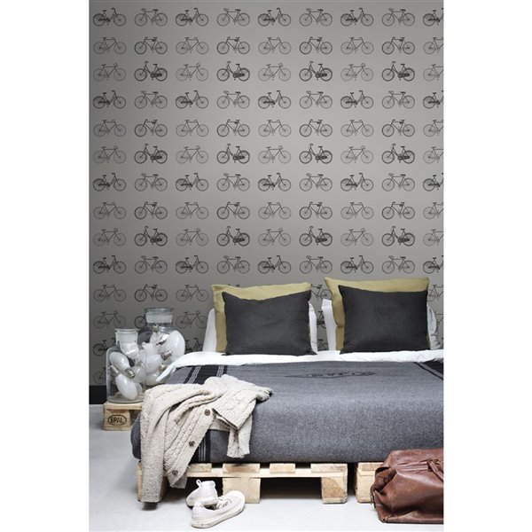 ESTA Home Turnblad Bicycle Wallpaper - Grey