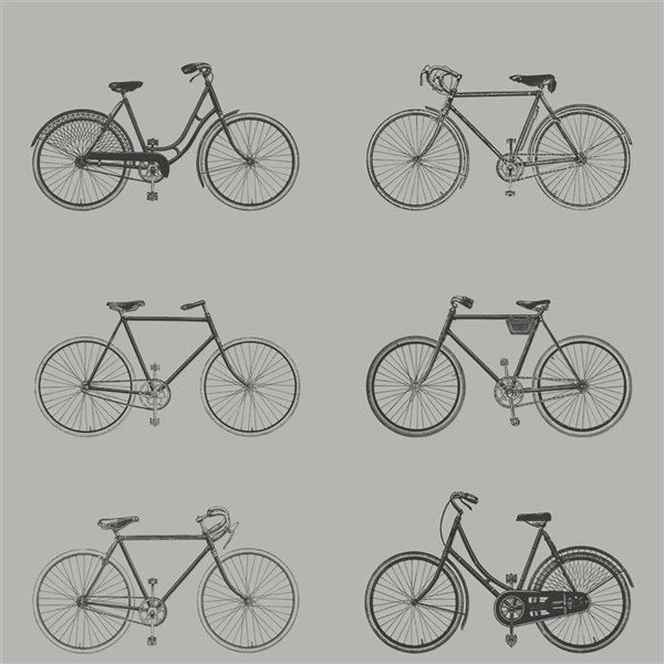 ESTA Home Turnblad Bicycle Wallpaper - Grey