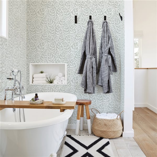 A-Street Prints Del Mar Leaf Wallpaper - Sage