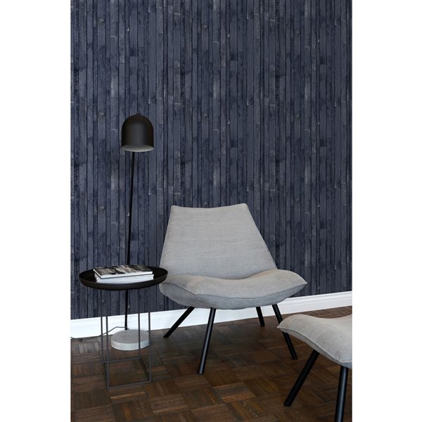 ESTA Home Azelma Wood Wallpaper - Navy