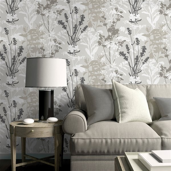 Advantage Pippin Wild Flowers Wallpaper - Grey