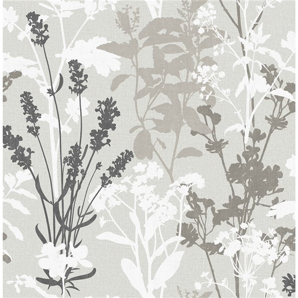 Advantage Pippin Wild Flowers Wallpaper - Grey