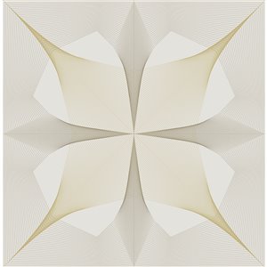Papier peint Inuition Peel and Stick de NuWallpaper, blanc/or