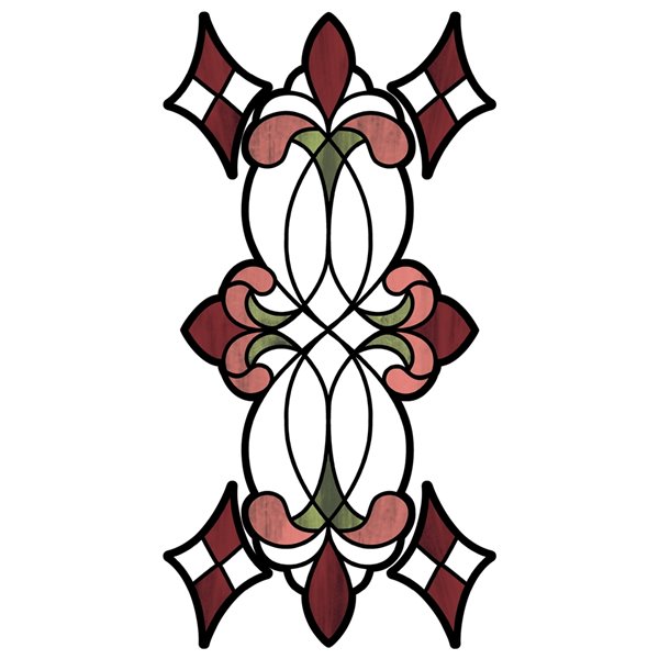 Red Vineyard Stained Glass Decal Set of 2