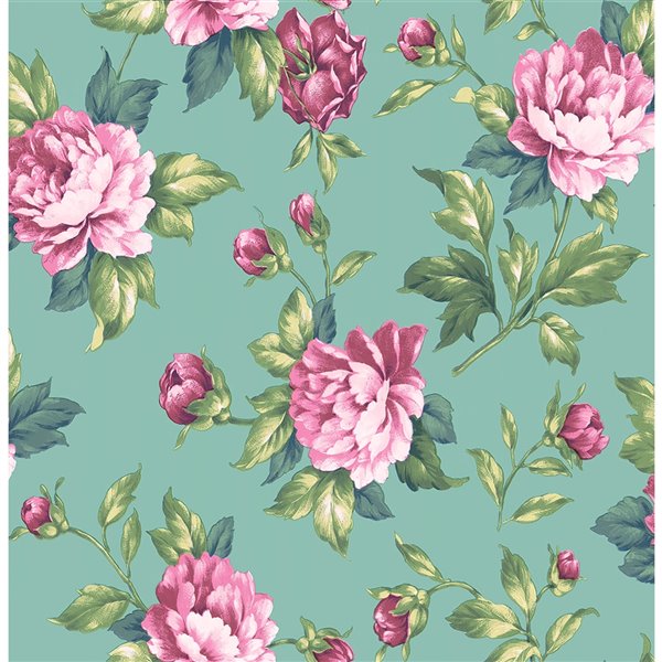 Brewster Catherine Floral Wallpaper - Green 2734-003505 | RONA