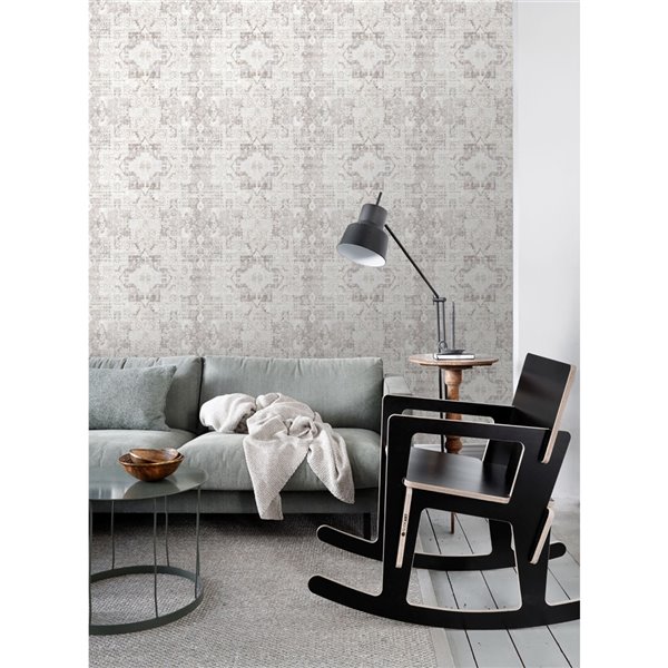 ESTA Home Desmond Distressed Medallion Wallpaper - Beige